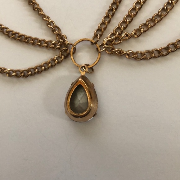 BEBE multi layered chain w/ pear shaped diamond - Picture 4 of 4